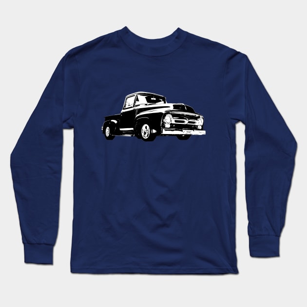 1956 Ford F100 Long Sleeve T-Shirt by GrizzlyVisionStudio